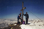 Bei bestem Wetter am Gipfel